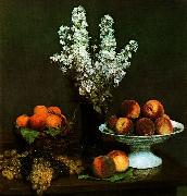 Henri Fantin-Latour Bouquet du Juliene et Fruits France oil painting artist
